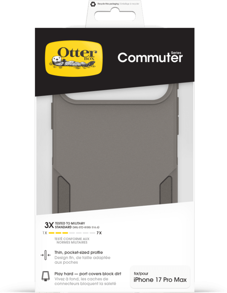 OtterBox 7798352 Étui Commuter MagSafe avec Contrôle de la Caméra Grey Comfort pour iPhone 17 Pro Max