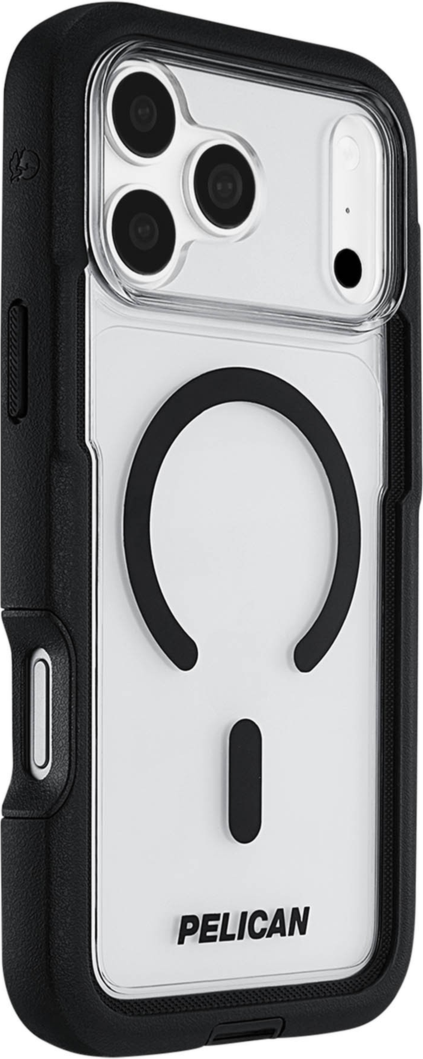 Pelican - Voyager MagSafe Case with Holster for Apple iPhone 18 Pro/17 Pro - Black and Clear