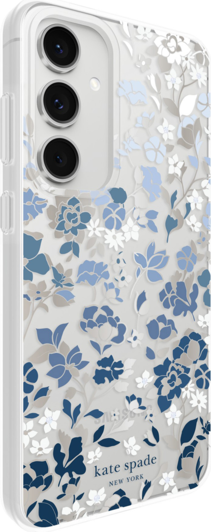 Protective Hardshell Case Flowerbed Blue with Gems for Samsung Galaxy S24 FE