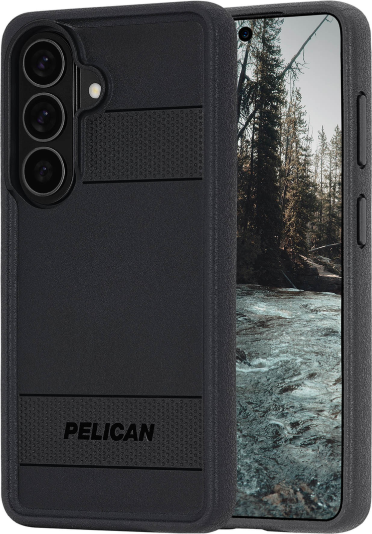 The Pelican Protector Case delivers military-spec 16-foot drop protection with an impact-resistant design, a shock-absorbing lining, and strong built-in magnets.