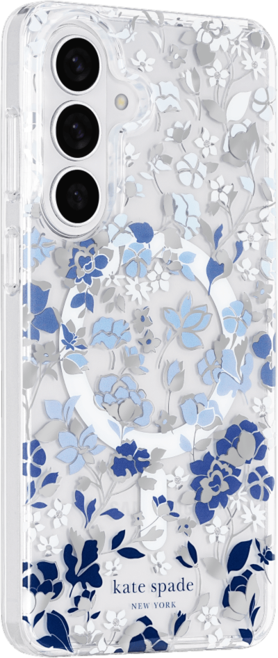 Kate Spade - Étui de protection avec aimants Flowerbed Blue pour Samsung Galaxy S26