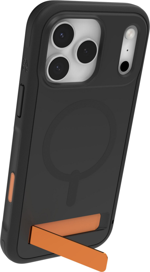 iPhone 17 Pro Max Étui ZAGG Graphene Sedona Snap avec support - Noir Flood/orange