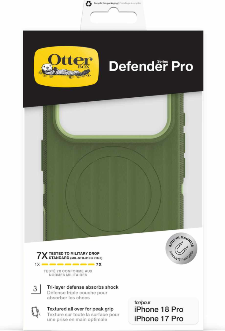 OtterBox - Coque Defender Pro MagSafe Halfwise verte pour iPhone 18 Pro/17 Pro