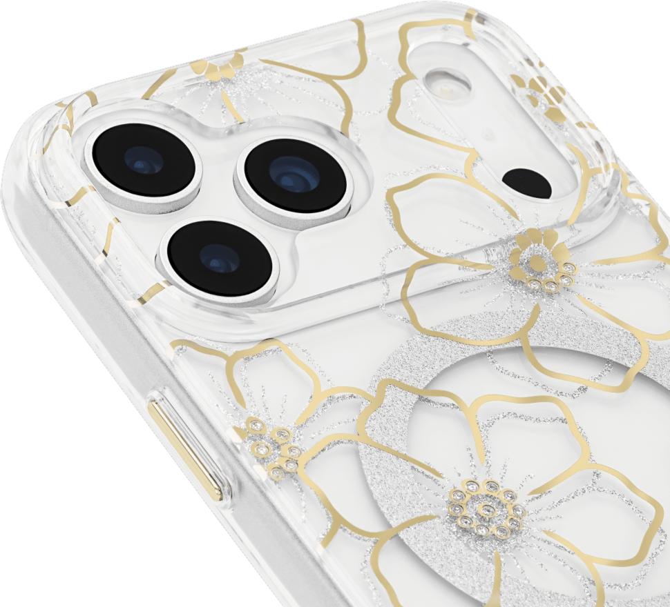 Case-Mate - Floral Gems MagSafe Case for Apple iPhone 17 Pro Max - Gold