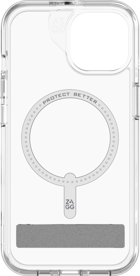 Strengthened with Graphene, ZAGG's Crystal Palace Snap series case with kickstand combines an ultra-slim, crystal-clear profile with up to 13 ft drop protection and seamless MagSafe compatibility.
