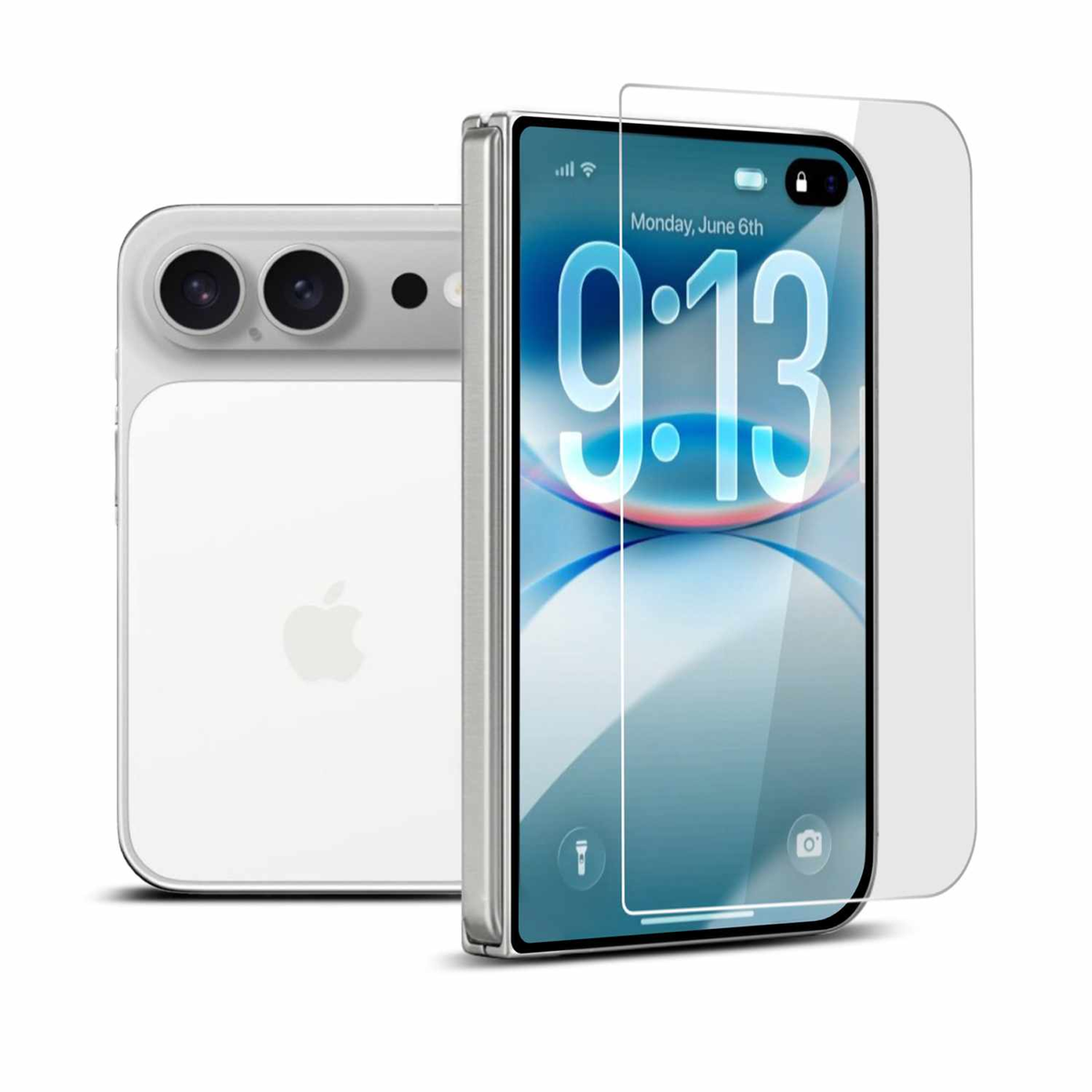 22 Cases - Tempered Glass Screen Protector (Outside Screen) for iPhone Duo clear