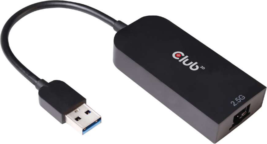 Club3D - USB 3.1 Gen 1 to RJ45 2.5GB Ethernet Adapter  - Black