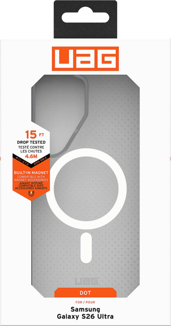 The UAG Dot case keeps devices protected without sacrificing style, featuring soft-touch silicone, a micro-perforated design, and a built-in magnet for magnetic accessories.