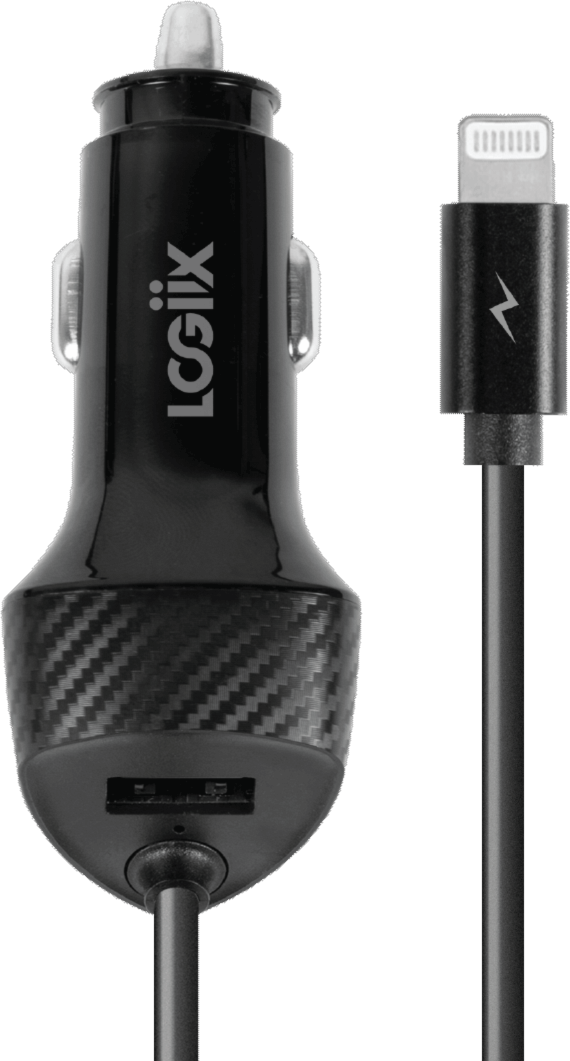 LOGiiX Power Lite Jolt Chargeur Auto avec Lightning 25W (2023) - Noir