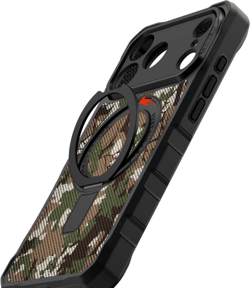 ITSKINS AP7XFONYLCAMG Étui Supreme R Stand en Nylon MagSafe Camouflage Vert pour iPhone 17 Pro