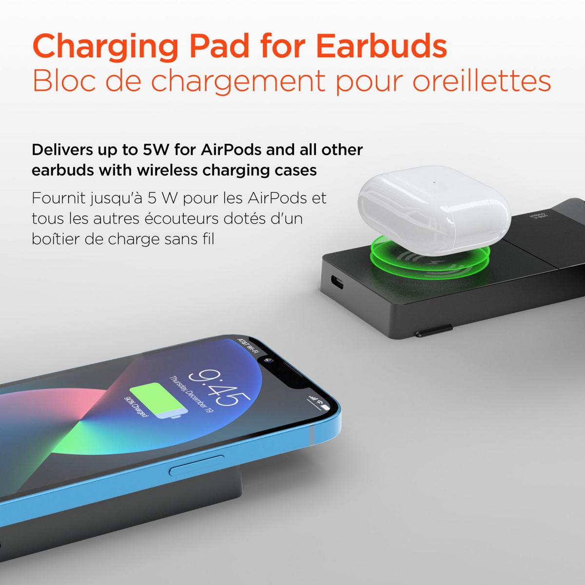 HyperGear support de recharge sans fil pliable 6-en-1 compatible avec Samsung et Apple Watch