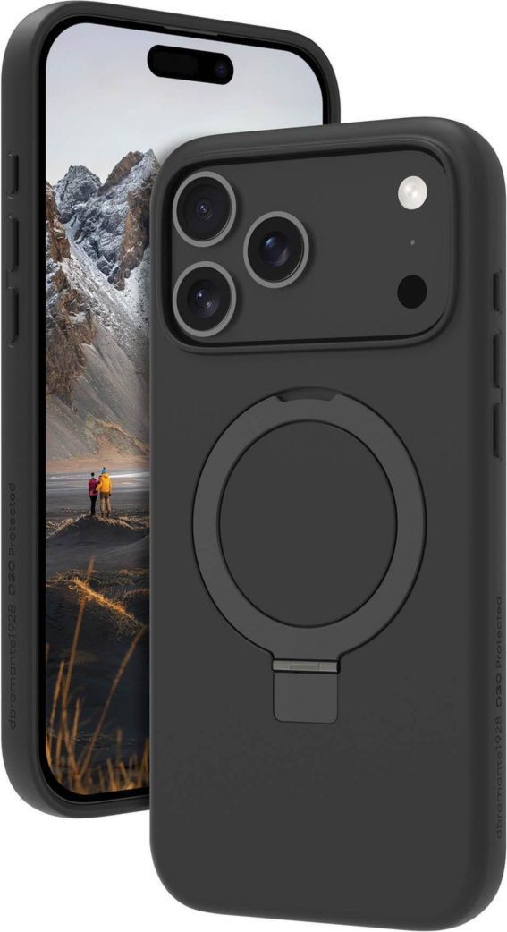 DBRAMANTE1928 ICELAND ULTRA D3O MAGSAFE CASE WITH KICKSTAND - IPHONE 17 PRO MAX- BLACK