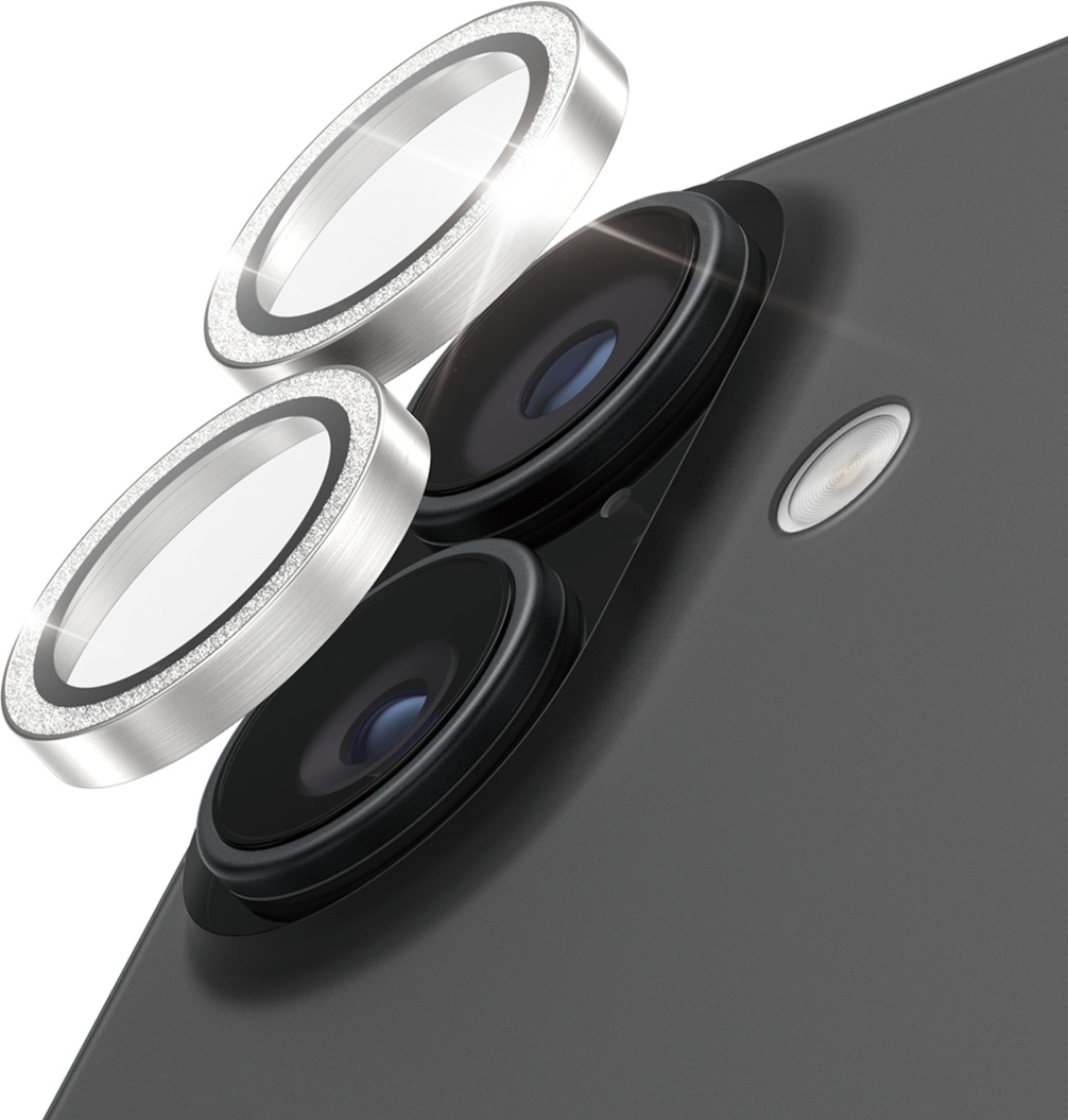 PanzerGlass Protecteur d'objectif d'appareil photo Hoops iPhone 17 - Argent Pailleté - Anglais