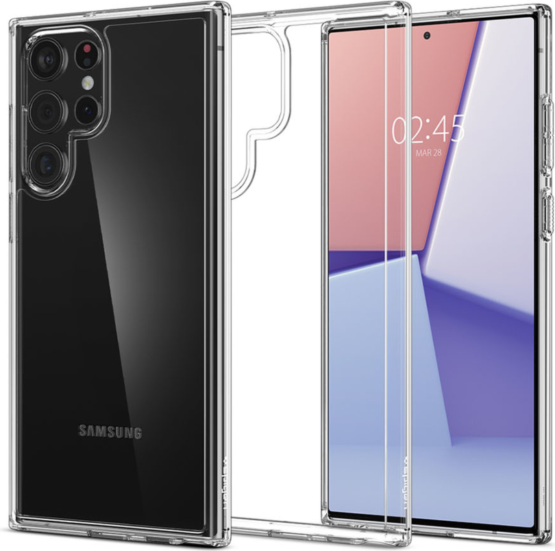 Spigen - Galaxy S22 Ultra 5G Crystal Hybrid Case - Crystal Clear