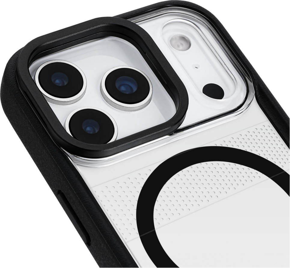The Pelican Protector MagSafe Case with kickstand delivers military-spec 16-foot drop protection with an impact-resistant design, a shock-absorbing lining, and strong built-in magnets for seamless MagSafe charging.