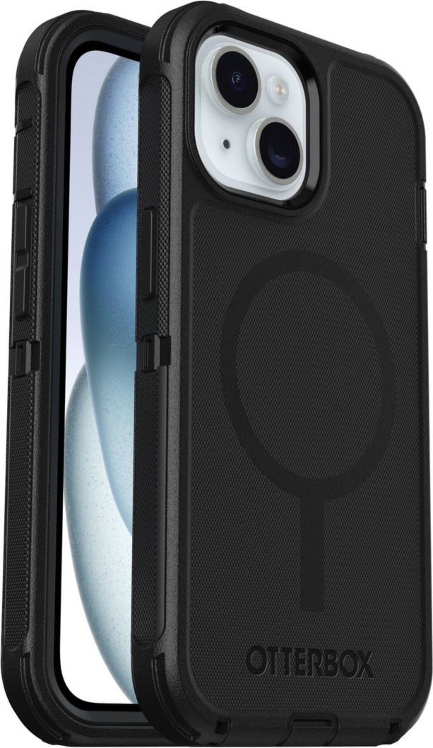 Coque Defender MagSafe noire pour iPhone 15/14/13