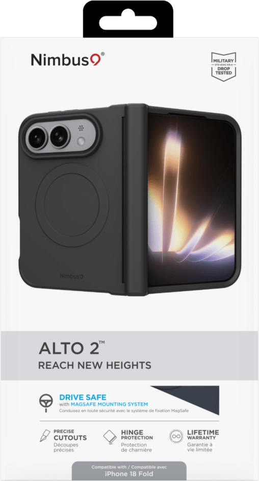 Nimbus9 N9ALFLIPH18FLDBLK Étui Alto 2 Pliable Noir pour iPhone Duo