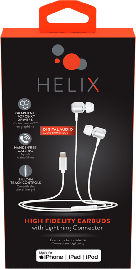 Helix In-Ear Wired Headphones for Apple Lightning Devices - White