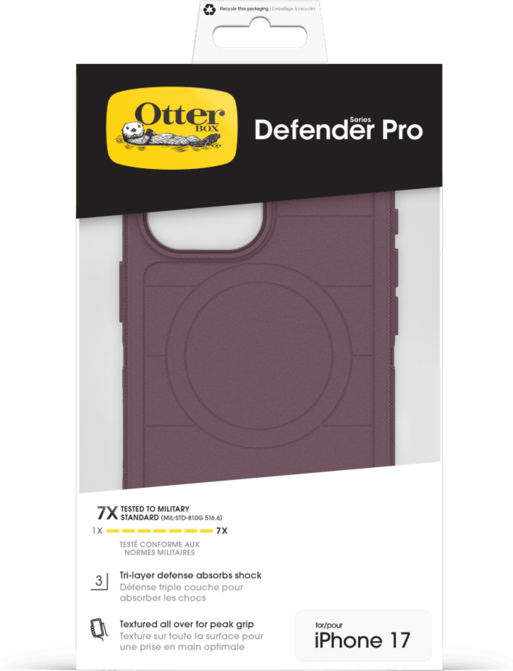 The OtterBox Defender Series Pro with MagSafe is the toughest case providing rugged protection against harsh drops. Equipped with MagSafe magnets and non-slip texturing.
