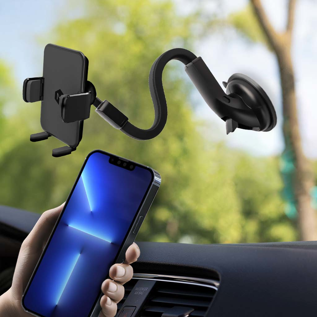Mighty Mount Simpl Cradle Flexible Gooseneck Dash & Windshield Mount | Black