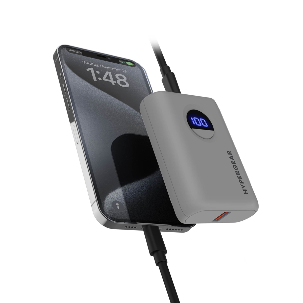 Bloc d’alimentation portable HyperGear Power Pack Pro de 10000 mAh avec affichage numérique transparent