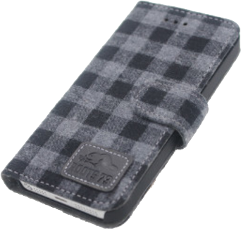 iPhone 5s/SE Plaid Folio Case - Gray/Black