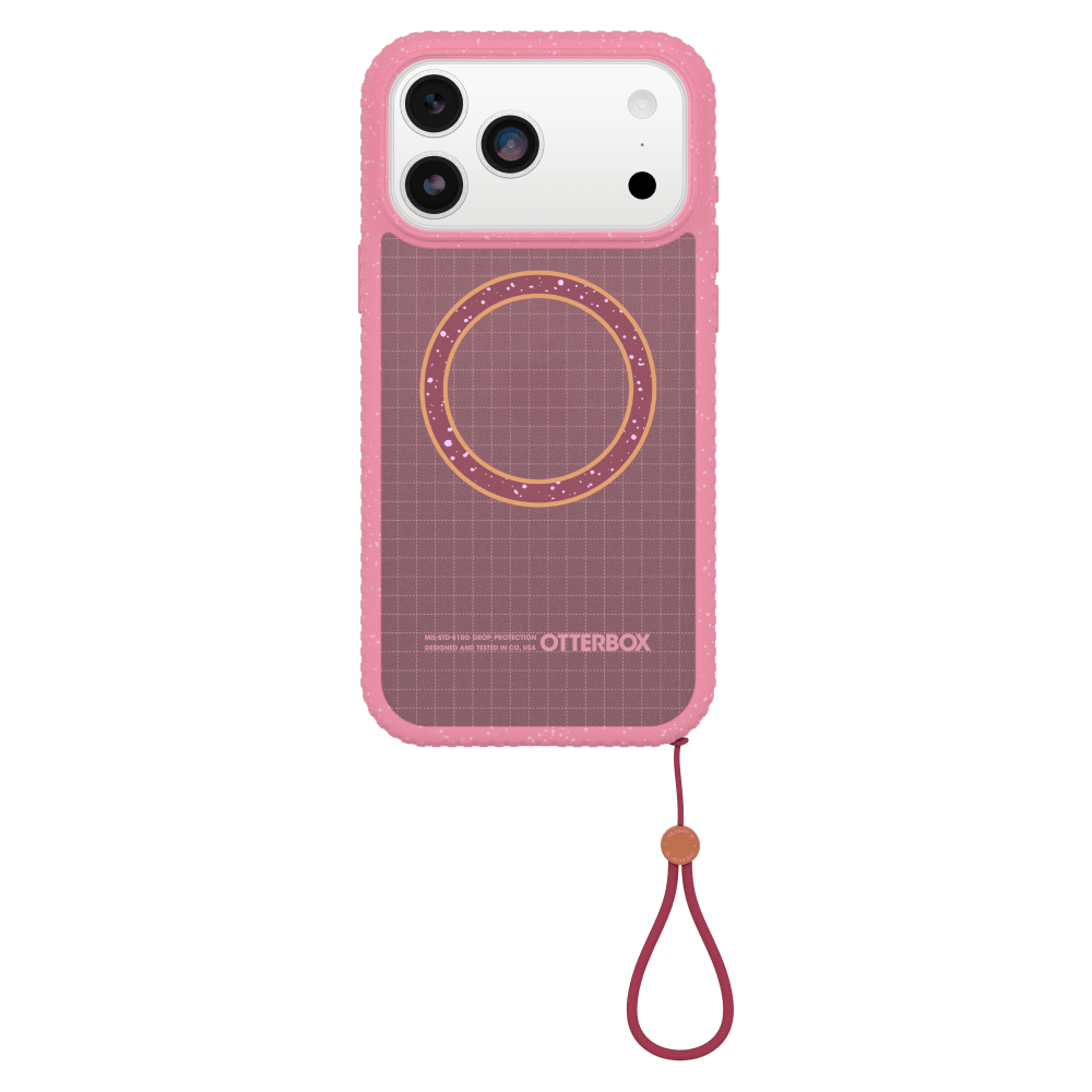 The OtterBox Sole Series features a grippy, high-ridge tread and unique ombré fabric back for secure style. It offers MagSafe compatibility and a removable lanyard loop.