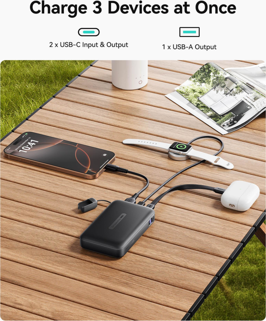 INIU POCKET 20,000mAh POWER BANK 22.5W - BLACK