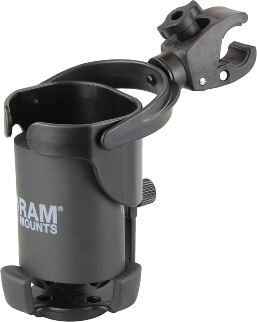 RAM® Level Cup™ XL 32oz Drink Holder with built-in Tough-Claw™ lets users mount their drinking vessel anywhere with a ledge or round pipe. Perfect for life outdoors and ready for the largest drinks.