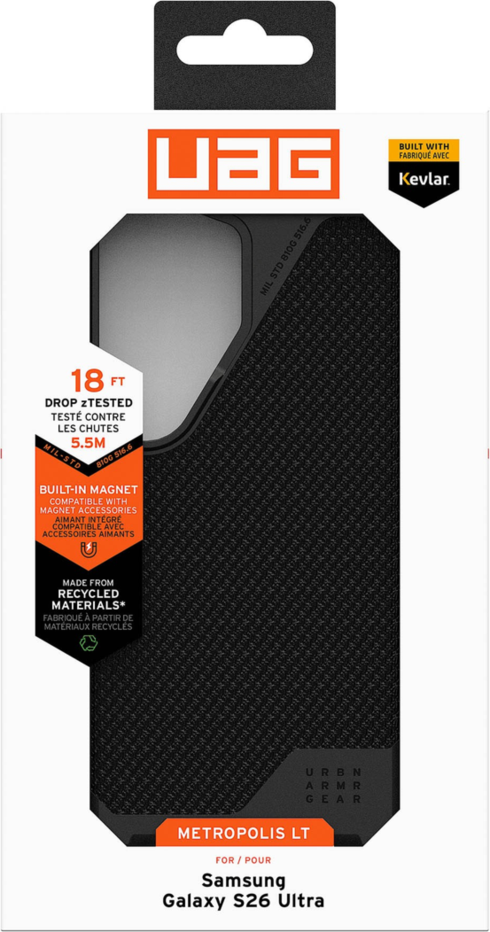 The UAG Metropolis LT case offers elevated real-world device protection and features a built-in magnet module for magnetic accessories.