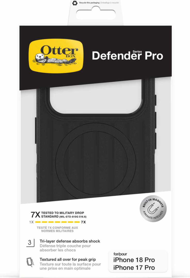 OtterBox - Defender Pro MagSafe Case Black for iPhone 18 Pro/17 Pro