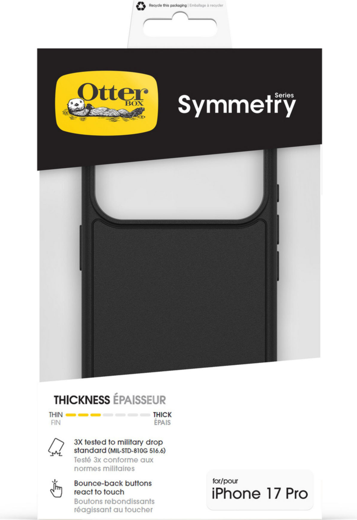OtterBox 7799426 Étui Symmetry MagSafe avec Contrôle de la Caméra Noir pour iPhone 17 Pro