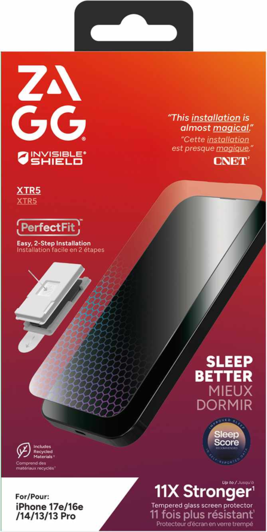 iPhone 17e/16e/14/13/13 Pro ZAGG InvisibleShield Glass XTR5 Screen Protector Clear