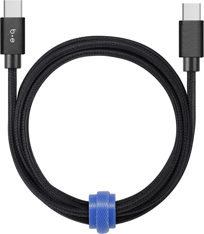 Blu Element - 10ft Braided USB-C to USB-C Cable - Black