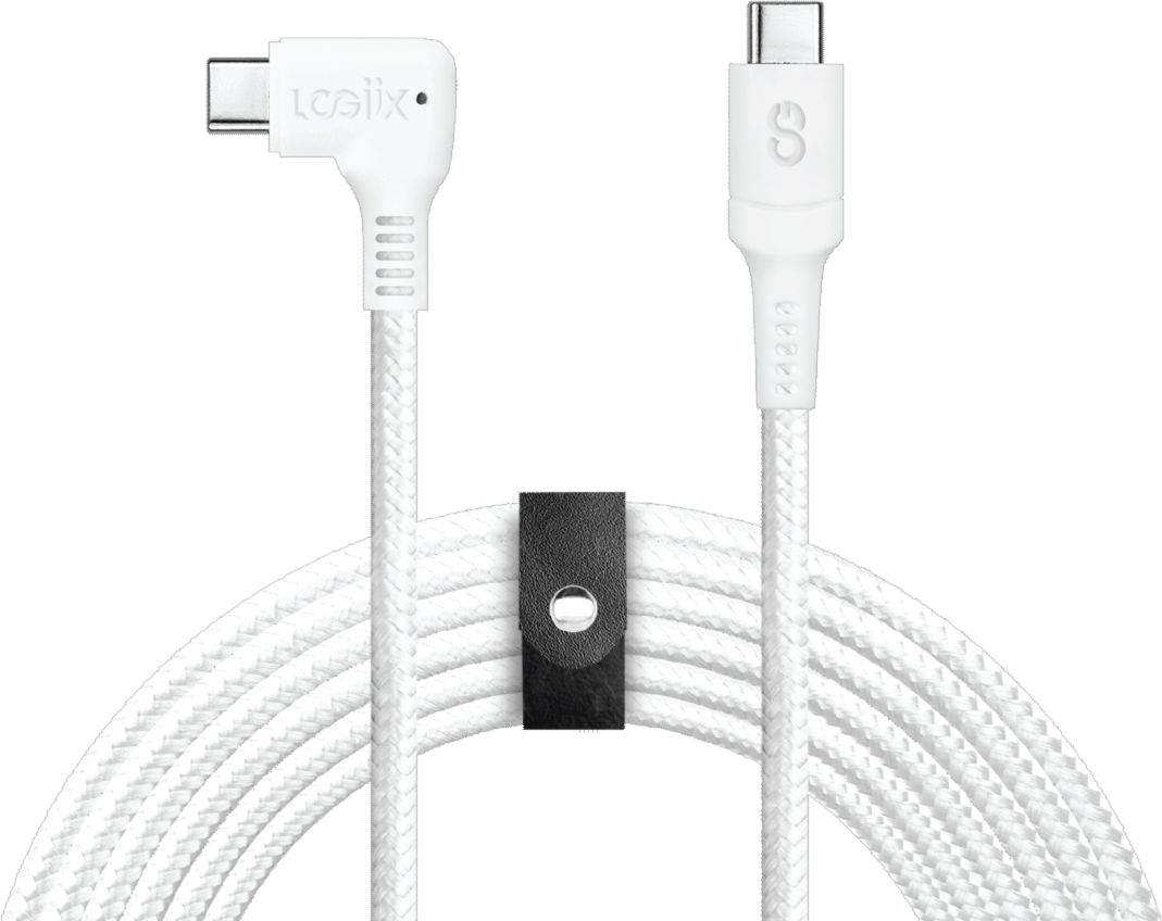 LOGiiX Piston Connect XL 90 3M USB-C to USB-C 100W (2023) - White