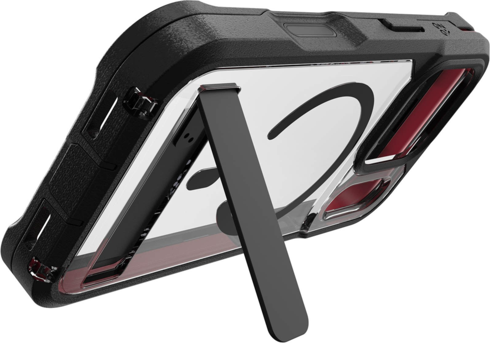 Protecting devices from drops up to 22 feet, the ZAGG Rainier case offers extreme protection with a kickstand and magnetic ring compatible with MagSafe and magnetic accessories.