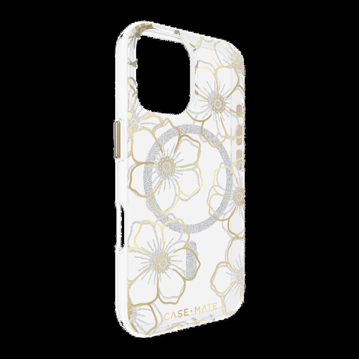 The Case-Mate Floral Gems MagSafe case features an eye-catching floral design accented with shimmering gemstones, creating a stunning complement to any device.