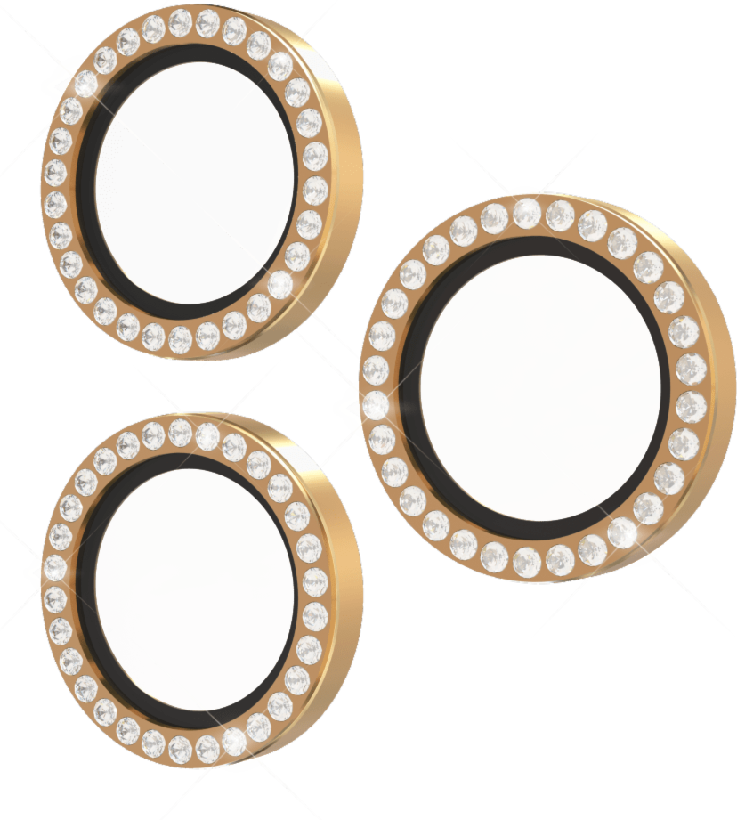 Aluminum Ring Lens Protector Set In Stone Gold for iPhone 16 Pro/Pro Max 6.7