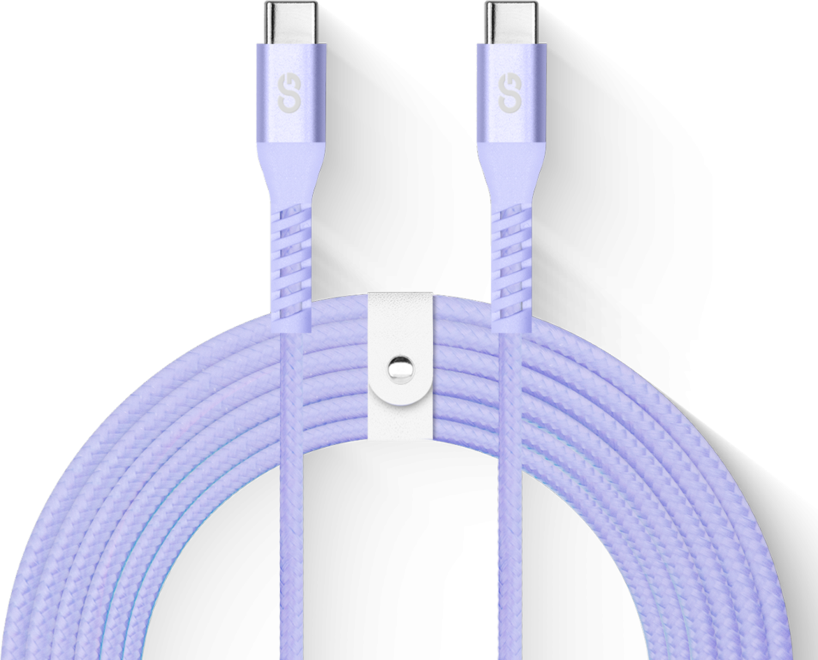 LOGiiX Vibrance Braid 100W XL 3M USB-C to USB-C - Lavender