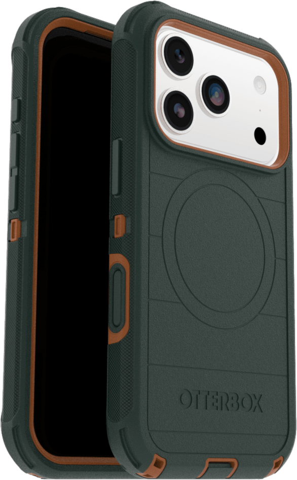 OtterBox - Defender Pro MagSafe Case w/Camera Control Coopersmith (Green) for iPhone 17 Pro