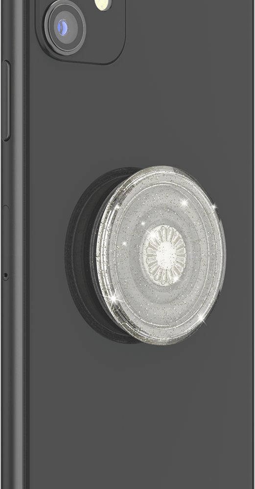 PopSockets - PopGrip - Clear Glitter Silver