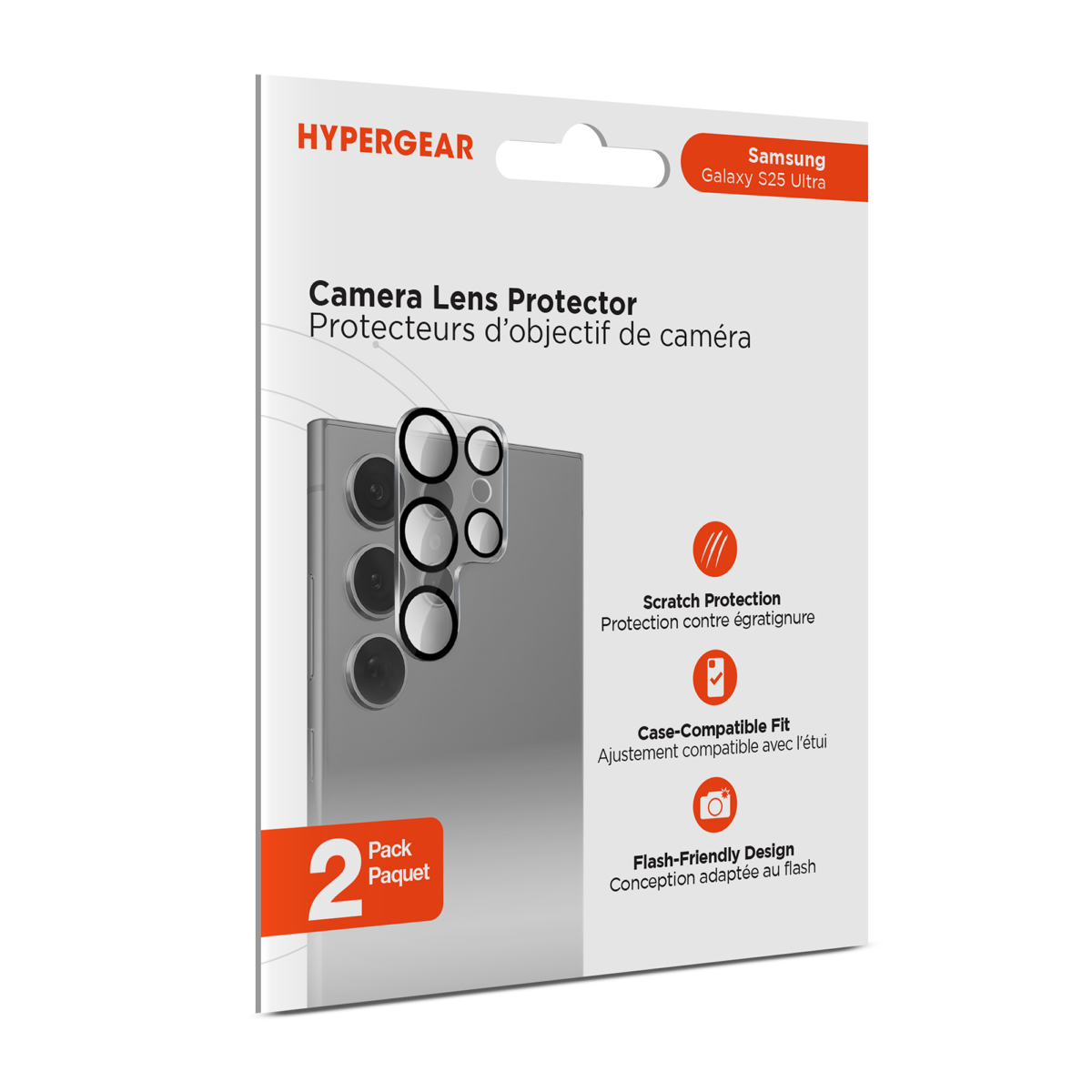 Samsung Galaxy S25 Ultra HyperGear Lens Protector - 2 Pack