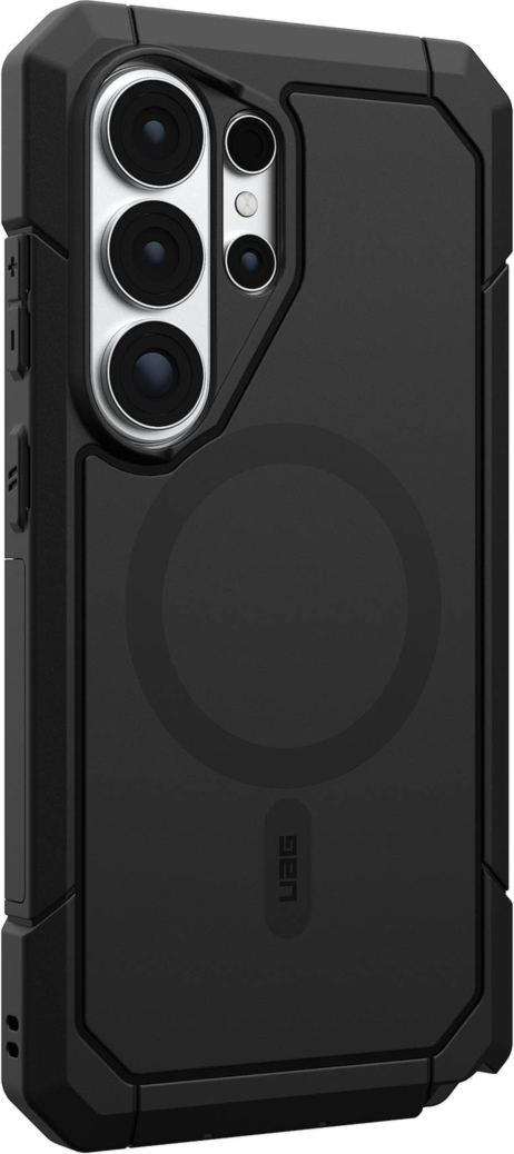 The UAG Trooper case offers 30ft drop protection, a 2-piece design, and a port cover to shield against the elements. Features a traction grip and a built-in magnet module.
