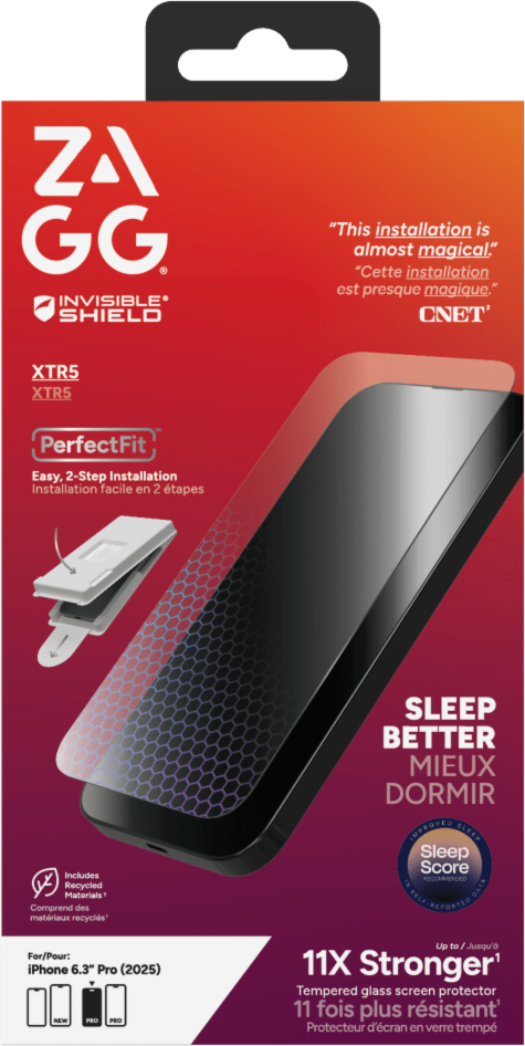 ZAGG - InvisibleShield XTR5 Glass Screen Protector for Apple iPhone 17 Pro - Clear