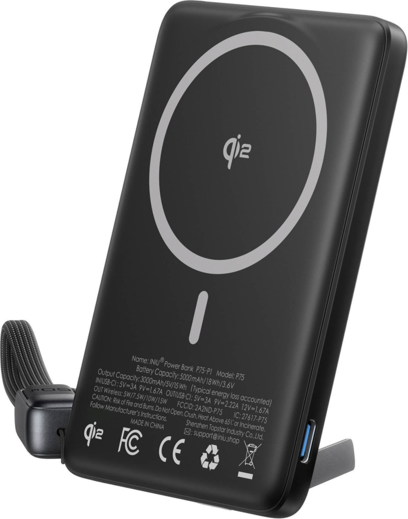 BANQUE D’ALIMENTATION INIU MAGPRO SLIM 5 000 mAh - NOIR