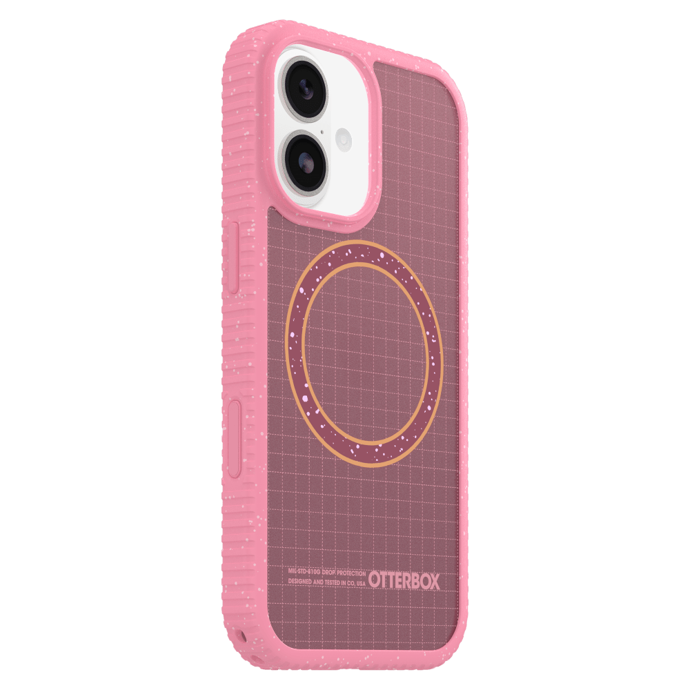 The OtterBox Sole Series features a grippy, high-ridge tread and unique ombré fabric back for secure style. It offers MagSafe compatibility and a removable lanyard loop.