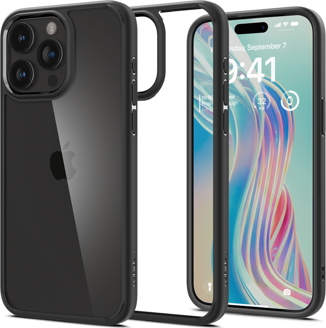 Spigen Crystal Hybrid for iPhone 15 Pro Max - Matte Black