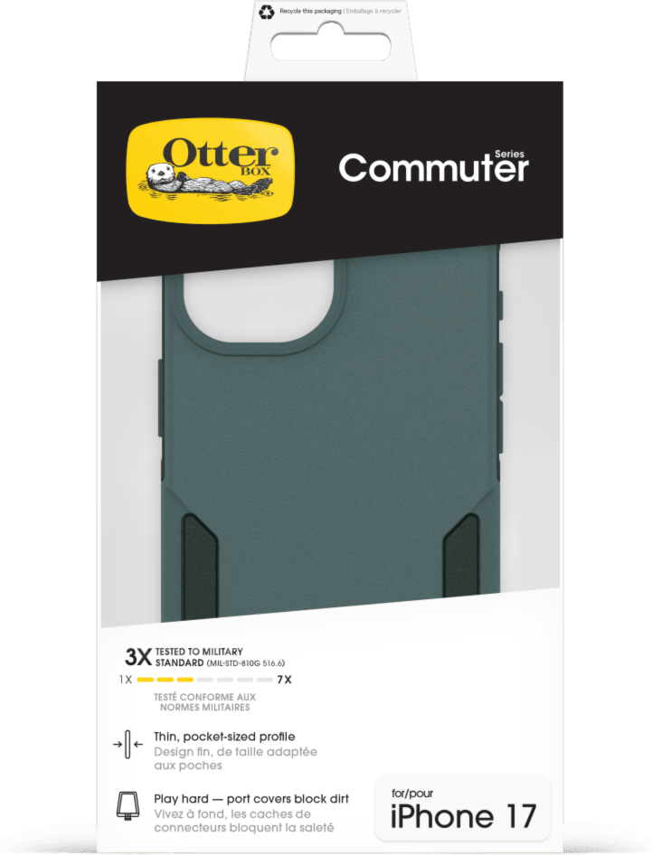 The OtterBox Commuter Series with MagSafe is a rugged, pocket-friendly case offering 3X military standard drop protection and features built-in magnets for MagSafe accessories.