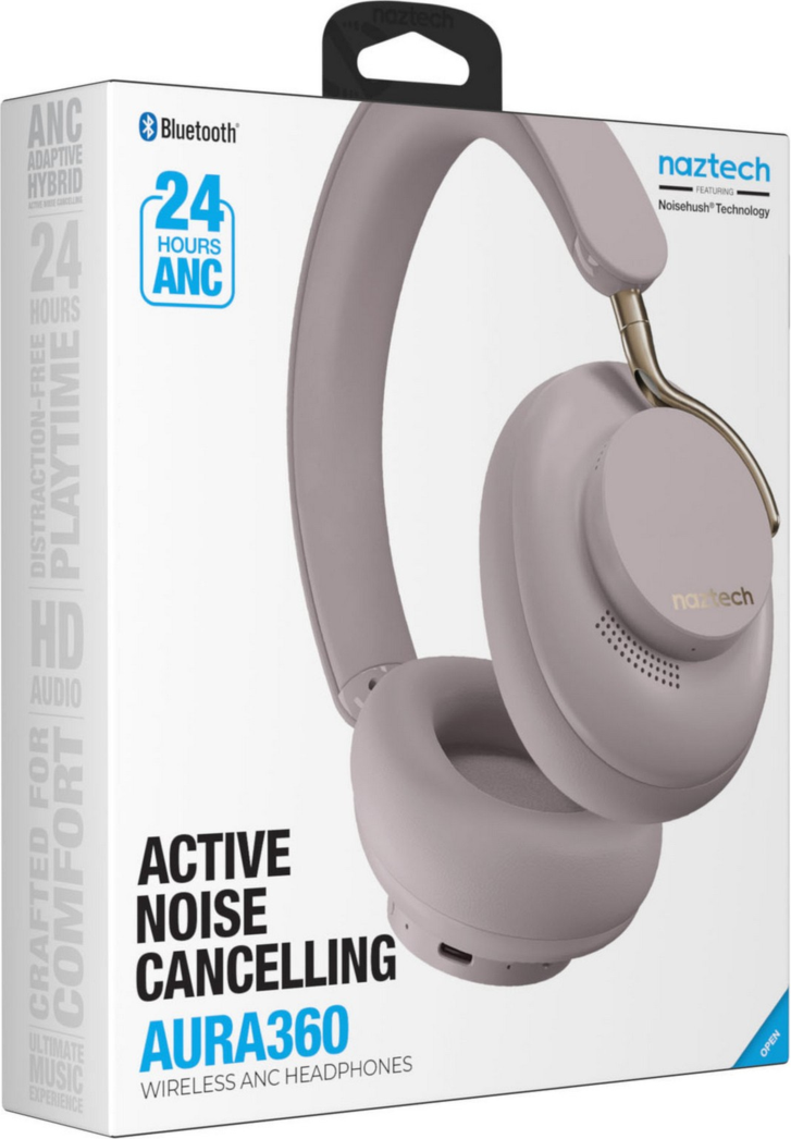 <p>The Naztech Aura 360 ANC Wireless Headphones are designed for the ultimate sound experience featuring advanced noise cancellation and crystal-clear audio.</p>