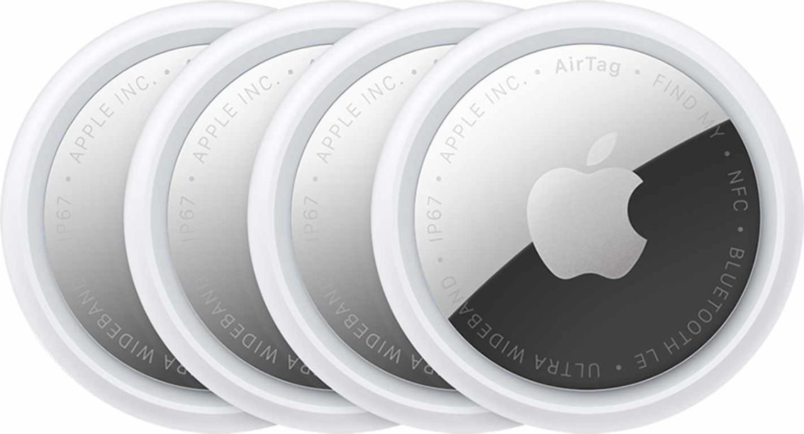 Apple - AirTag (4 unités) 2e génération - Blanc